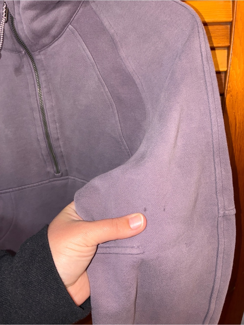 Lululemon Scuba Oversized Half-Zip Hoodie, heathered purple- size xs/s - Picture 8 of 9